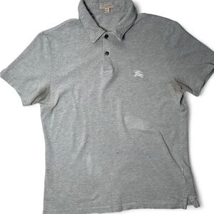 Burberry Brit Grey Polo Shirt Nova Check Collar Cotton Slim
Fit Medium